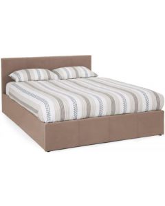 Serene Evelyn King Size Latte Fabric Ottoman Bed