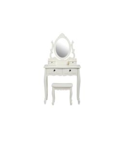 Luminosa Living Austin White Dressing Table Set With Mirror