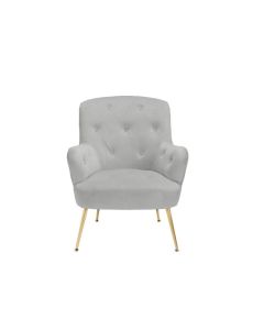 Luminosa Living Ashley Grey Plush Velvet Chair 