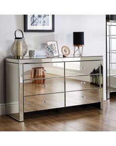 Seville 6 Drawer Mirrored Chest of Drawers
