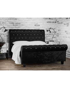 Luminosa Living Iola Black Crushed Velvet Bed Frame