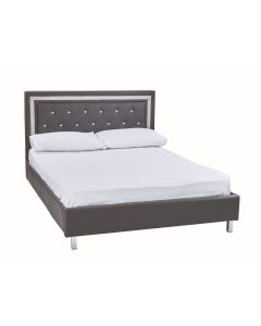 Luminosa Living Chino Grey Faux Leather Bed Frame
