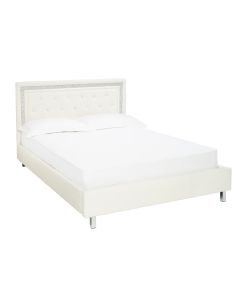 Luminosa Living Chino White Faux Leather Bed Frame
