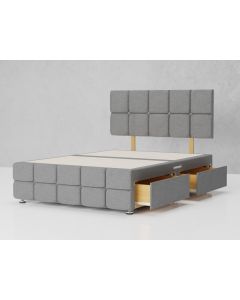 Duplex Bed Base & Headboard in Grey