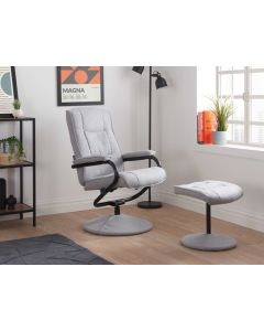 Birlea Memphis Swivel Chair And Footstool
Grey - Upright Position 