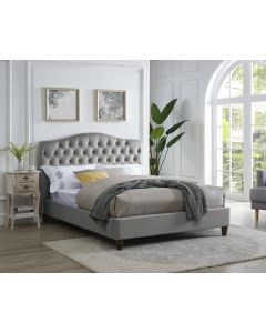 Luminosa Living Double Salina Grey Fabric Bed Frame
